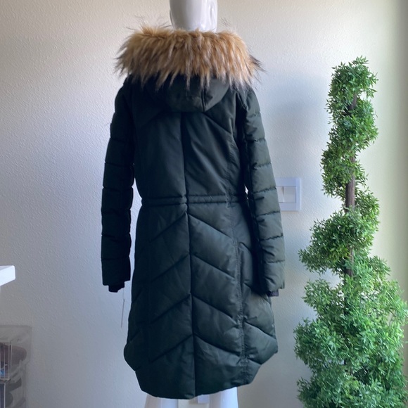 Guess Olive Green Puffer Parka Coat - Picture 9 of 15
